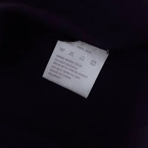 MoMo Women's Maternity Dress "Molly" 100% Silk Pleated Plum Size Small - Picture 7 of 7